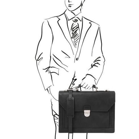 Cremona - Leather briefcase 3 compartments